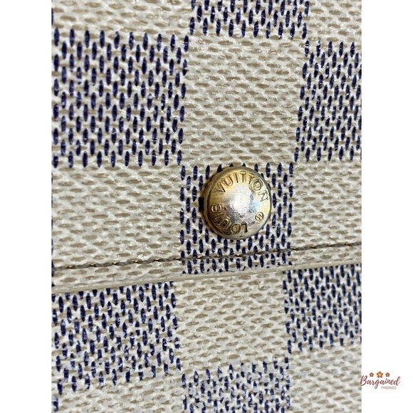 Authentic LOUIS VUITTON Damier Azur Coated Canvas Leather Sarah Long Wallet - Picture 2 of 13